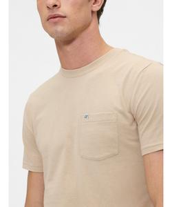 Футболка унисекс с карманом из органического хлопка GAP, бежевая