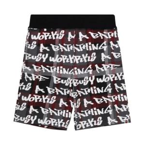 Шорты BAPE Graffiti Check Shorts, черный