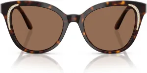 Женские солнцезащитные очки Swarovski SK6031F с низкой переносицей и дизайном «бабочка», Dark Havana/Dark Brown