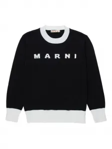 Свитер с логотипом Marni Kids, черный