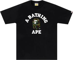 Футболка BAPE 1st Camo College 'Black/Green', черный