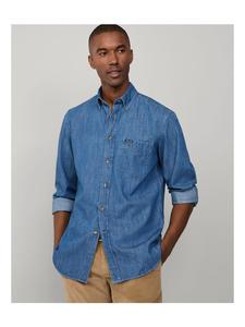 джинсовая рубашка синего цвета Faconnable