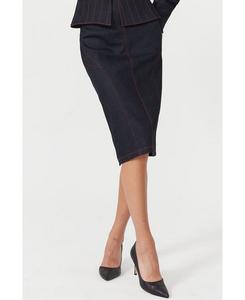 Женская джинсовая юбка Davidson (США) - классическая юбка-карандаш темно-синего цвета Jendue, Deep blue