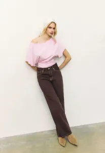 Базовая футболка с вырезом-лодочкой Stradivarius, Salmon