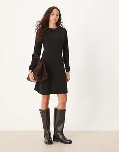Вязаное мини-платье Vila черного цвета