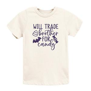 Молодежная футболка с короткими рукавами и рисунком Will Trade Brother на рельефный принт Candy The Juniper Shop, цвет Cream