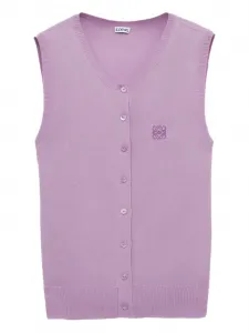 Топ на пуговицах с вышитым логотипом Loewe, розовый