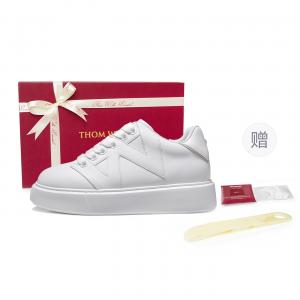 THOM WILLS Повседневные универсальные белые кеды из натуральной кожи стильные скейтерские кроссовки унисекс белый цвет [Коробка]Белый (Мужские), цвет [Box]White (Men's)