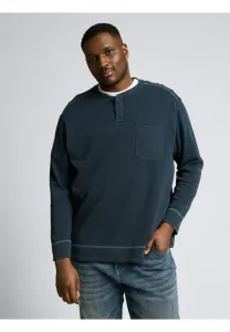 Джемпер больших размеров henley langarm mit truktu Tom Tailor, Sky Captain Blue