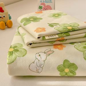 Yalu Комплект постельного белья из 3 предметов (простыня 230х270 см, 2 наволочки), грубая ткань из утолщенного хлопка, цвет Green Fruit Floral Fragrance