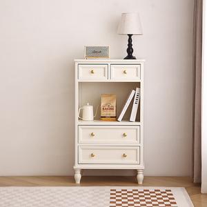 Mikemijia Комод для спальни и гостиной в стиле французского крема, цвет ivory white, малый размер, полностью собран