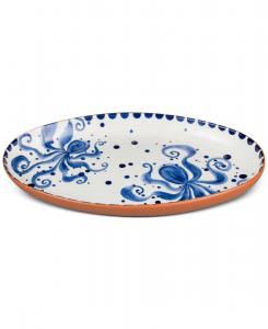 Овальное блюдо Коста Азул с осьминогами Euro Ceramica, Blue And White