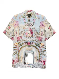 Рубашка с цветочным принтом в стиле барокко Camilla, синий