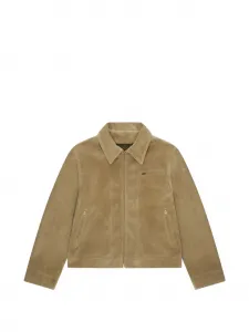 Замшевая кожаная куртка на молнии Rhode Fortela, бежевый