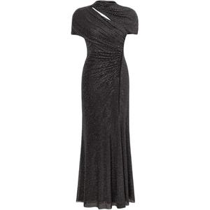 Женское платье с коротким рукавом Self portrait SS25 темно-серое Self-portrait, темно-серый