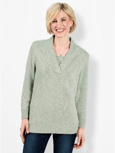 Свитер с V-образным вырезом цвета лайм-мята меланж WITT WEIDEN