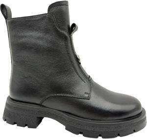 Женские ботинки, кожа, массивная подошва с платформой, стиль, ботинки до щиколотки Generic, Black