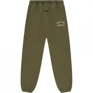 Флисовые базовые спортивные штаны Fear Of God Essentials, Зеленый вечнозеленый/Военный