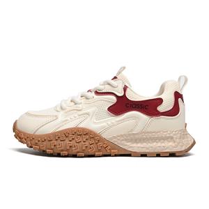 Низкие повседневные туфли для женщин ZHR, бежевый красный[all-season]-ks210f