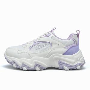 WARRIOR Женские низкие массивные кроссовки с амортизацией, увеличивающие рост, устойчивые к истиранию, дышащие, нескользящие - бежево-фиолетовые, цвет Beige Purple