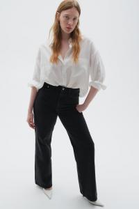 Широкие ультра-высокие джинсы Curvy fit H&M, черный