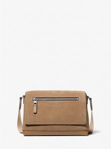 Маленькая замшевая сумка-мессенджер Hudson Michael Kors, коричневый