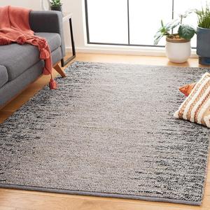 Ковер SAFAVIEH, 183 x 183 см, Natural Fiber Collection, Grey & Black, ручной работы, джут и шерсть, идеально для гостиной, спальни, столовой (NF953F-6SQ)