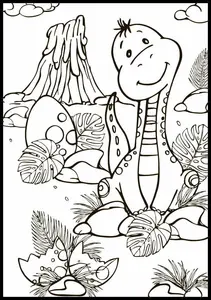 Раскраска в виде плаката для детей, с красивой графикой, милый динозавр, формат 50х70 см. Inna marka