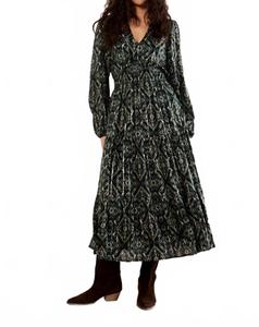 APRICOT Платье-сарафан с завышенной талией и ярусным подолом, зеленое