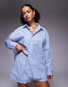 Рубашка из поплина Stripe синего и белого цветов Nike