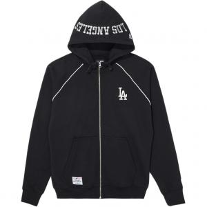 New Era Толстовка унисекс, черная, с капюшоном, средней толщины, кардиган