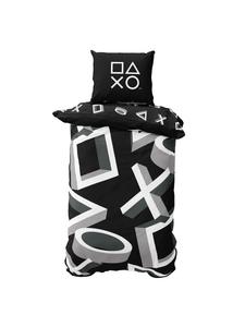 Комплект постельного белья PlayStation в черно-белом цвете PlayStation, 135 x 200 + 80 x 80 см