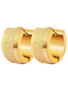 Adeliás Женские серьги - серьги-кольца на шарнирах из нержавеющей стали с золотым покрытием