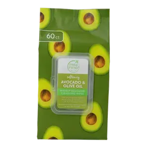 Влажные салфетки для снятия макияжа с чистым маслом авокадо и оливковым маслом Petal Fresh