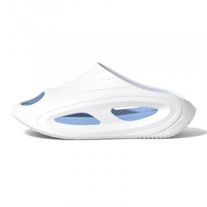 Двухцветные EVA домашние тапочки-шлепанцы с мягкой и упругой текстурой, нескользящие, унисекс LATE TIME, белый