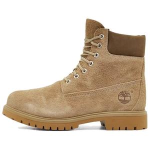 Timberland Короткие зимние ботинки для улицы мужские из спилка коричневые