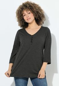 Топ Ulla Popken Long sleeved top, Anthracite/Taupe