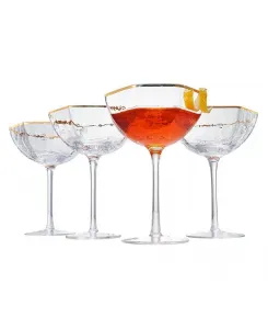 Винтажные восьмиугольные бокалы-купе, набор из 4 шт. The Wine Savant, clear