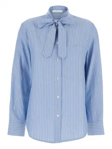 Полосатая рубашка с завязкой на шее Tela, синий