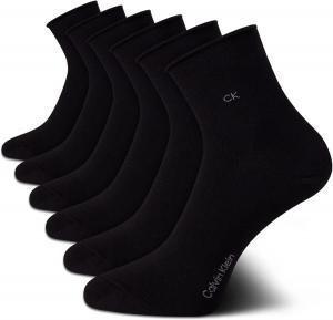 Женские носки Calvin Klein Crew Socks - 6 пар мягких хлопковых носков с отворотами на манжете, мини/средней длины, для женщин (размер обуви: 4-10), All Black