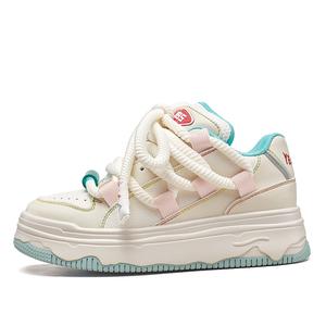 Женские скейтерские кроссовки YEARCON низкие топ экрю черные