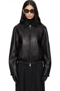 Винтажная куртка-бомбер из овечьей кожи Tonywack, черный