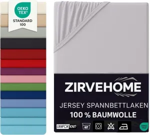 Простыня на резинке для наматрасника 140х200-160х200 см. Джерси, 100% хлопок, на резинке - для кроватей с пружинным блоком и наматрасником высотой до 10 см. Серебристая простыня. Yadetextil