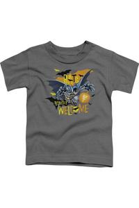 Футболка с коротким рукавом для детей "Batman Bats Welcome" Gildan, Charcoal
