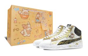 PUMA Мужские белые золотые скейтерские кроссовки low top 1948 Sun God устойчивые к истиранию дышащие