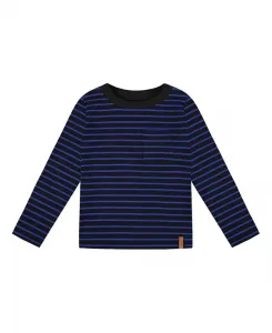 Детская футболка с длинными рукавами из мягкого трикотажа в полоску. Deux Par Deux, черный
