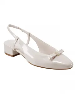Женские туфли-лодочки Andies на блочном каблуке с бантом и ремешком на пятке Bandolino, белый
