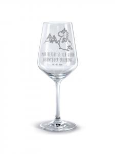 Бокал для вина Горец-единорог с надписью, прозрачный Mr. & Mrs. Panda