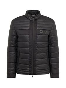 Кожаная куртка GUESS Between-Season Jacket, цвет black/mottled black