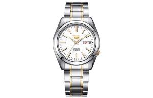 Автоматический механизм Нержавеющая сталь Ремешок Японские Корейские часы Мужские часы Белый циферблат SEIKO